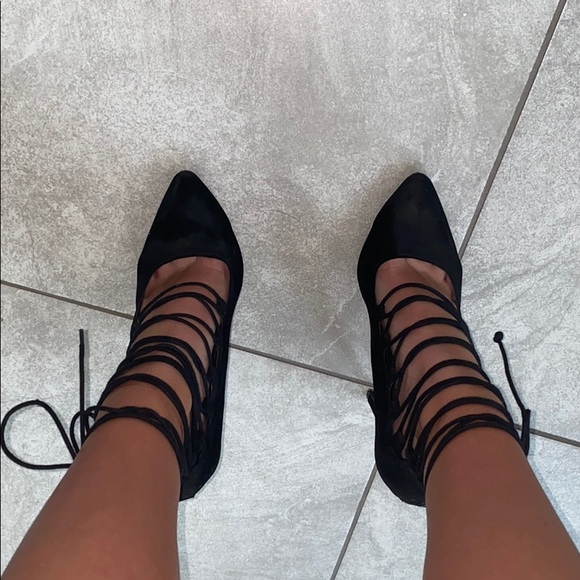 Charlotte Russe Shoes - Black Laced Up Heels
